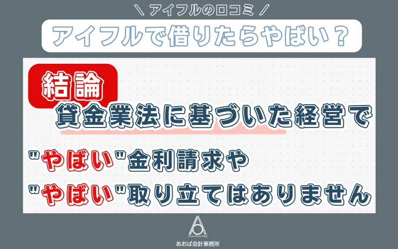 アイフルは金融庁に登録された金融業者で、怖い取り立てを行うことはありません。